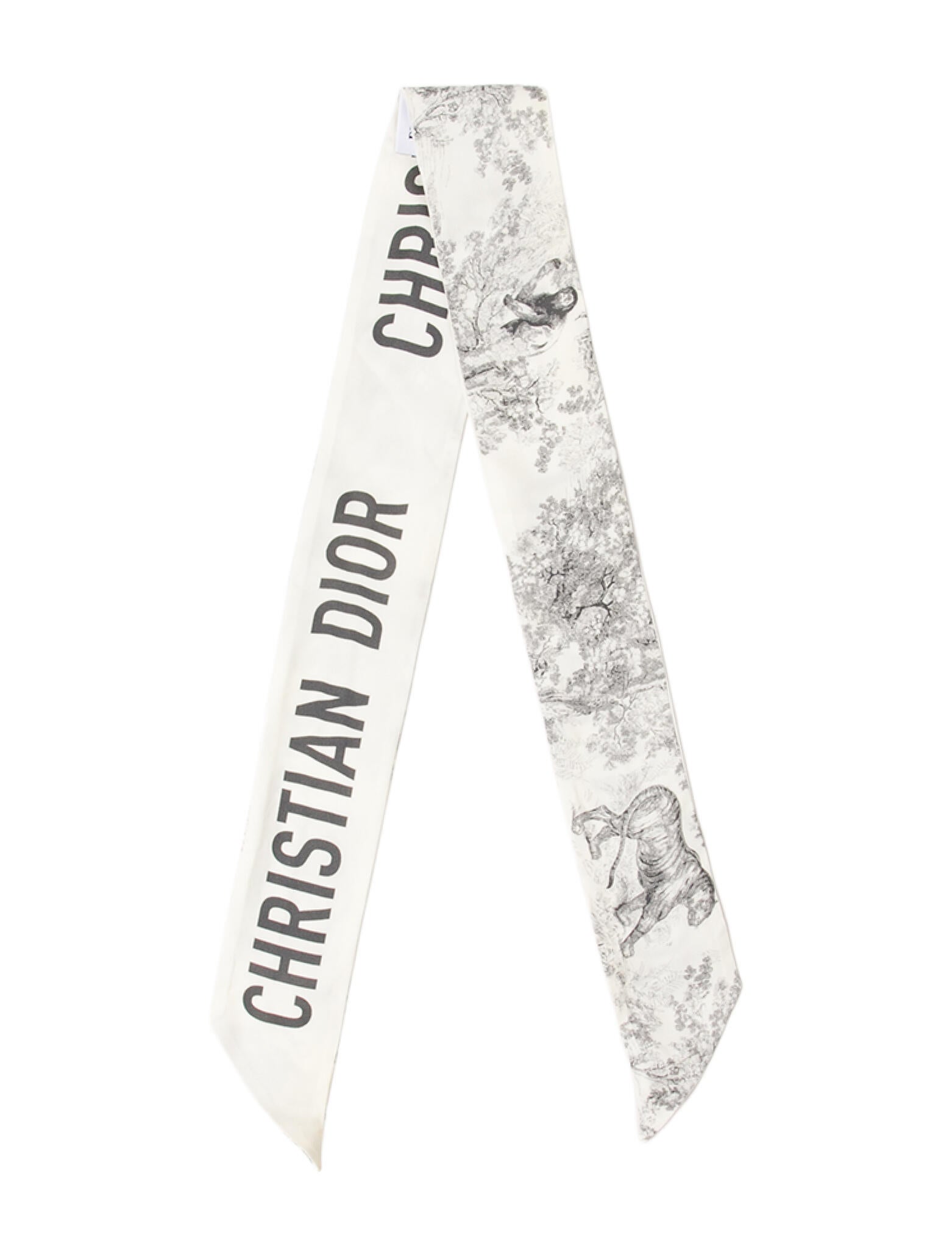Christian Dior Silk Toile de Jouy Scarf
