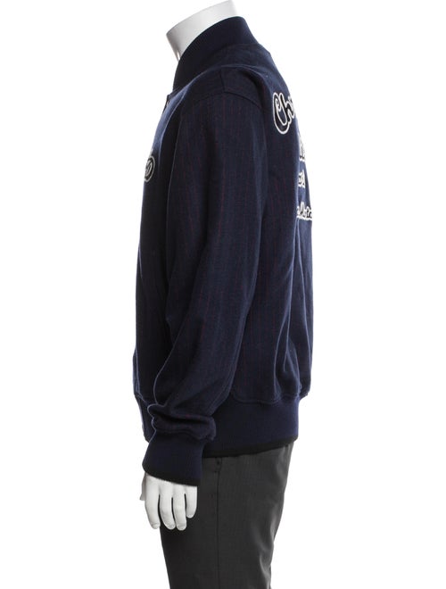 DIOR MEN Wool Graphic Print Varsity Jacket