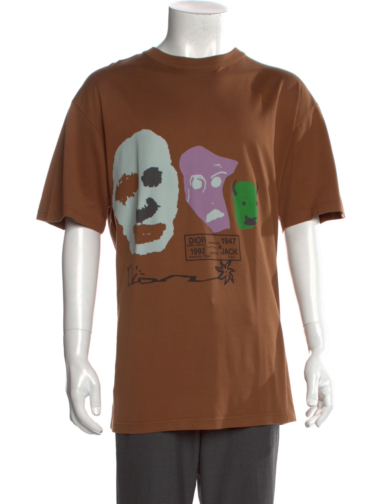 DIOR MEN Graphic Print Crew Neck T-Shirt