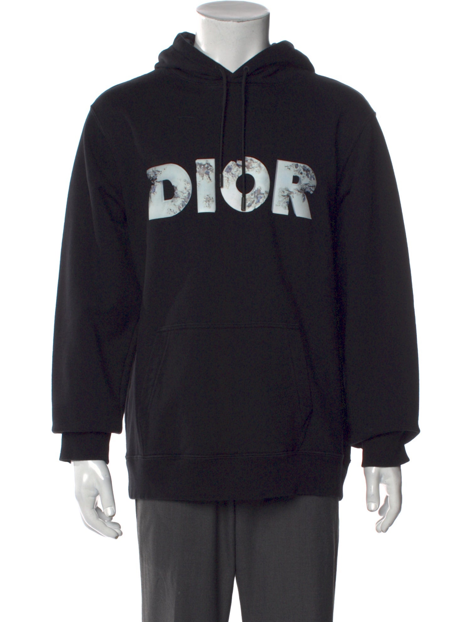 DIOR MEN Signature Logo Graphic Print Hoodie