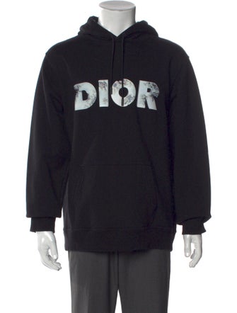 DIOR MEN Signature Logo Graphic Print Hoodie