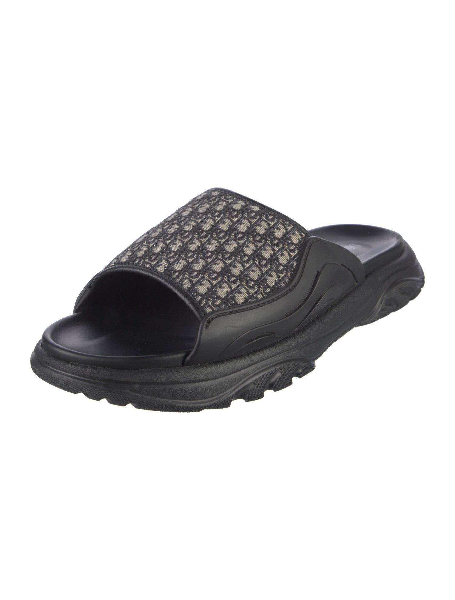 DIOR MEN Oblique Jacquard Canvas Slides