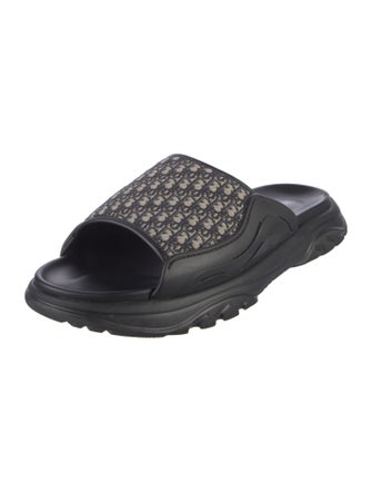 DIOR MEN Oblique Jacquard Canvas Slides