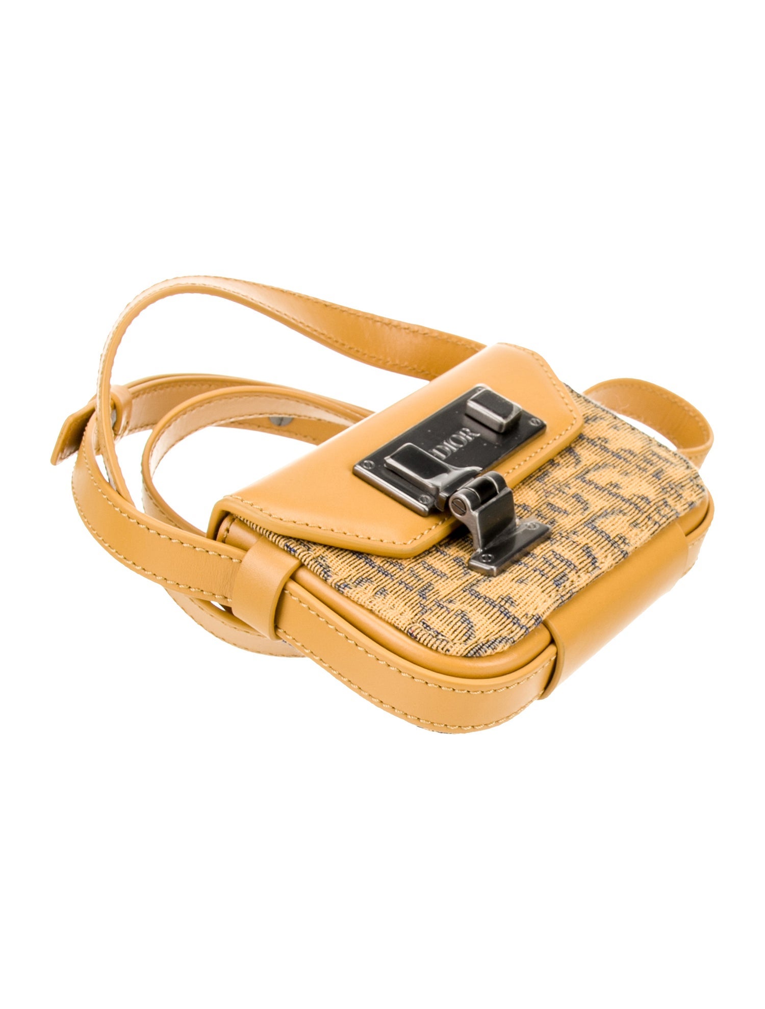 DIOR MEN Oblique Jacquard Messenger Bag Nano - Yellow Other, Bags