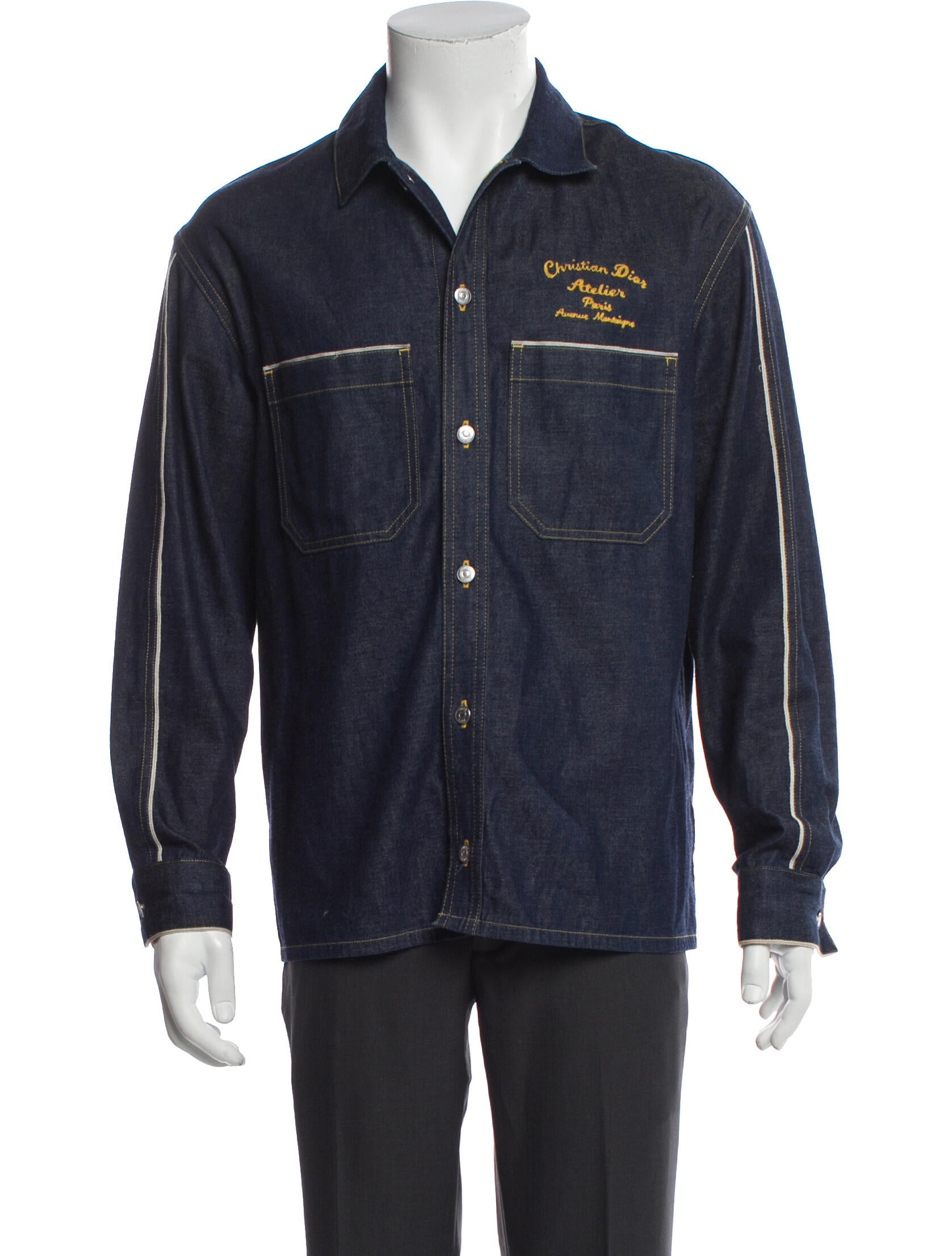 DIOR MEN 2022 Signature Logo Denim Shirt