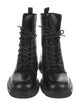 DIOR MEN Oblique Jacquard Leather Combat Boots