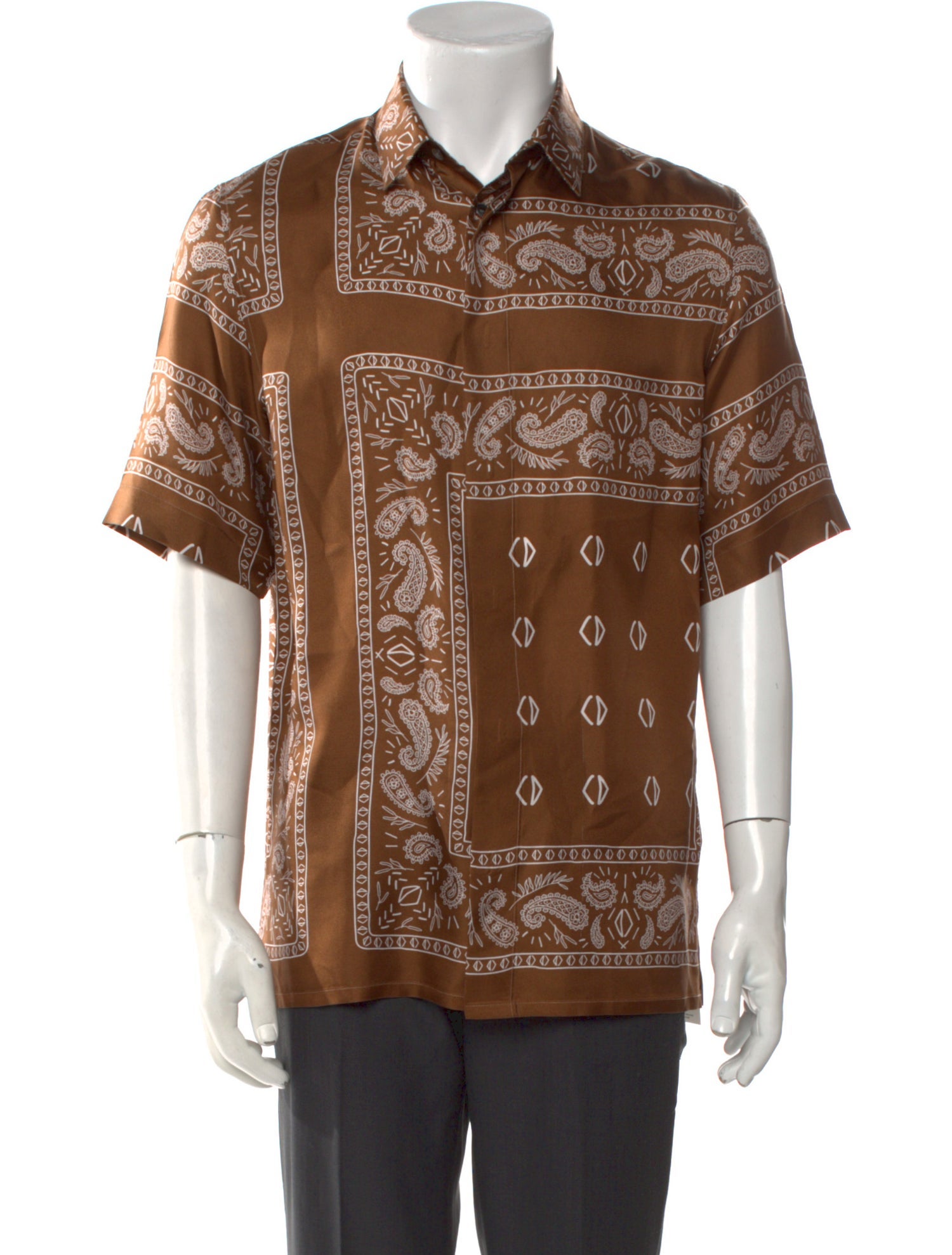 DIOR MEN Silk Paisley Print Western Shirt