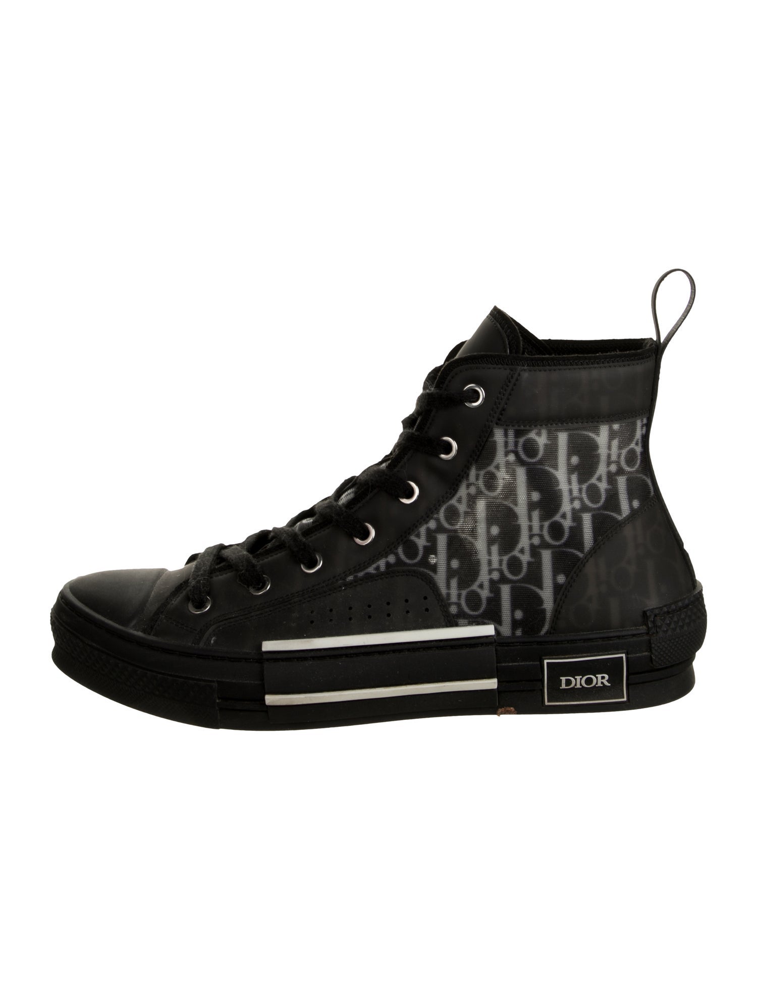 DIOR MEN Oblique Jacquard Leather Lace-Up Boots