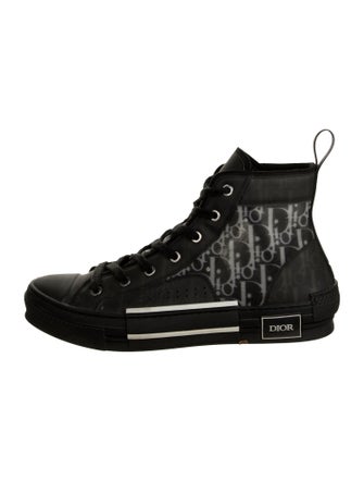 DIOR MEN Oblique Jacquard Leather Lace-Up Boots