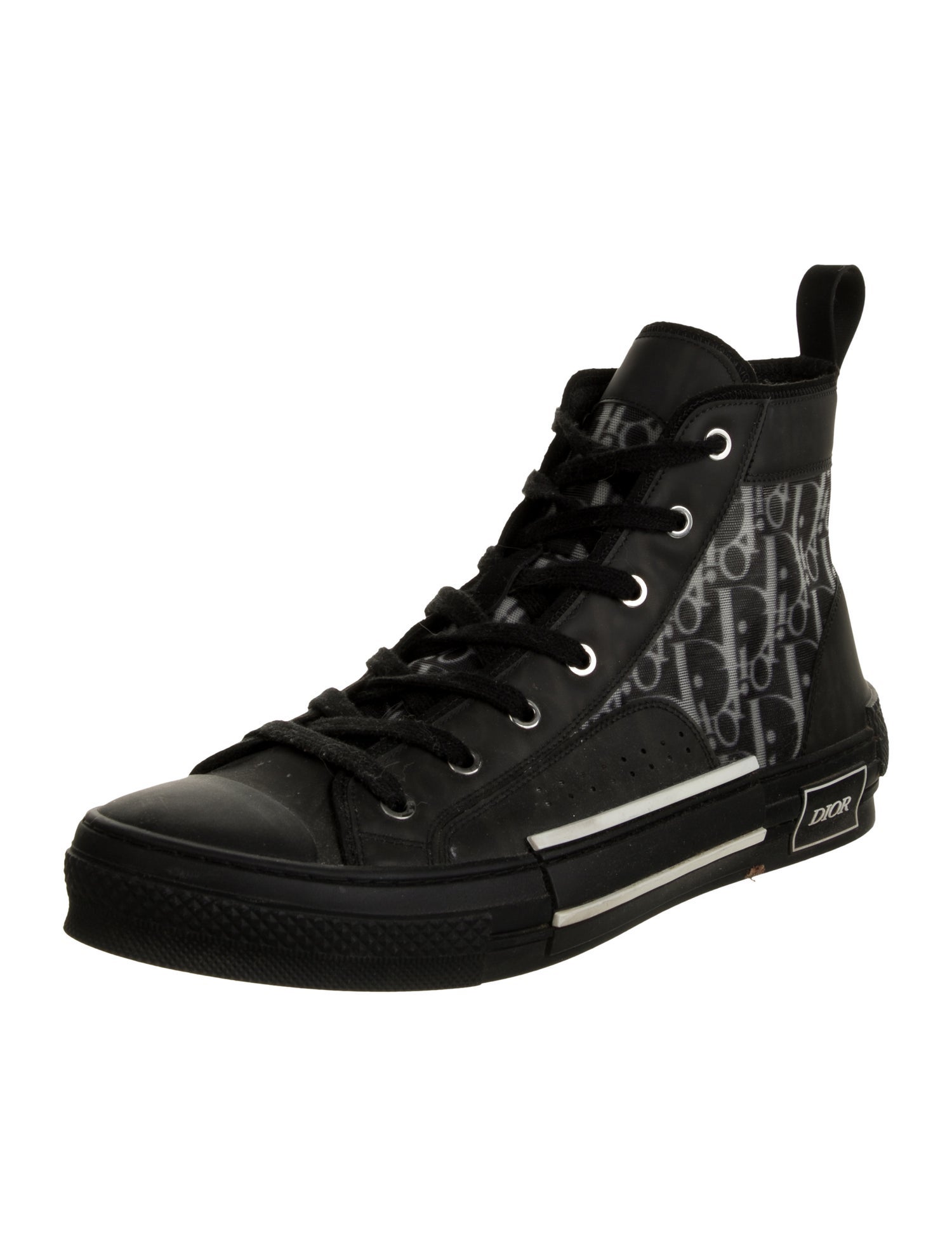 DIOR MEN Oblique Jacquard Leather Lace-Up Boots