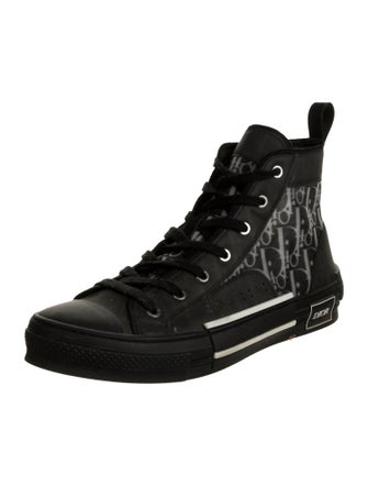 DIOR MEN Oblique Jacquard Leather Lace-Up Boots