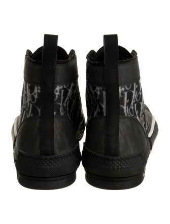 DIOR MEN Oblique Jacquard Leather Lace-Up Boots