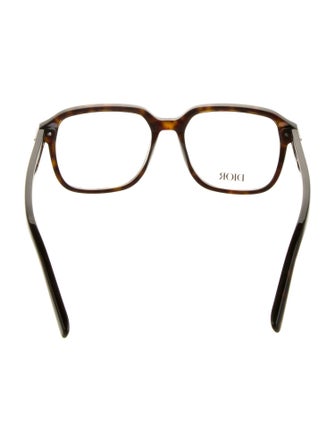 DIOR MEN Black Tie 223 Square Eyeglasses