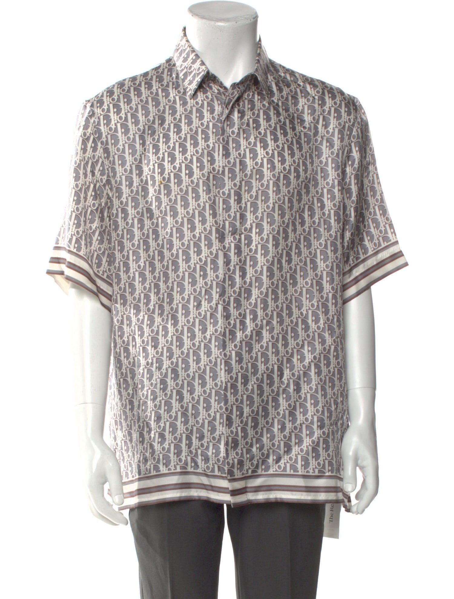 DIOR MEN Oblique Jacquard Silk Shirt
