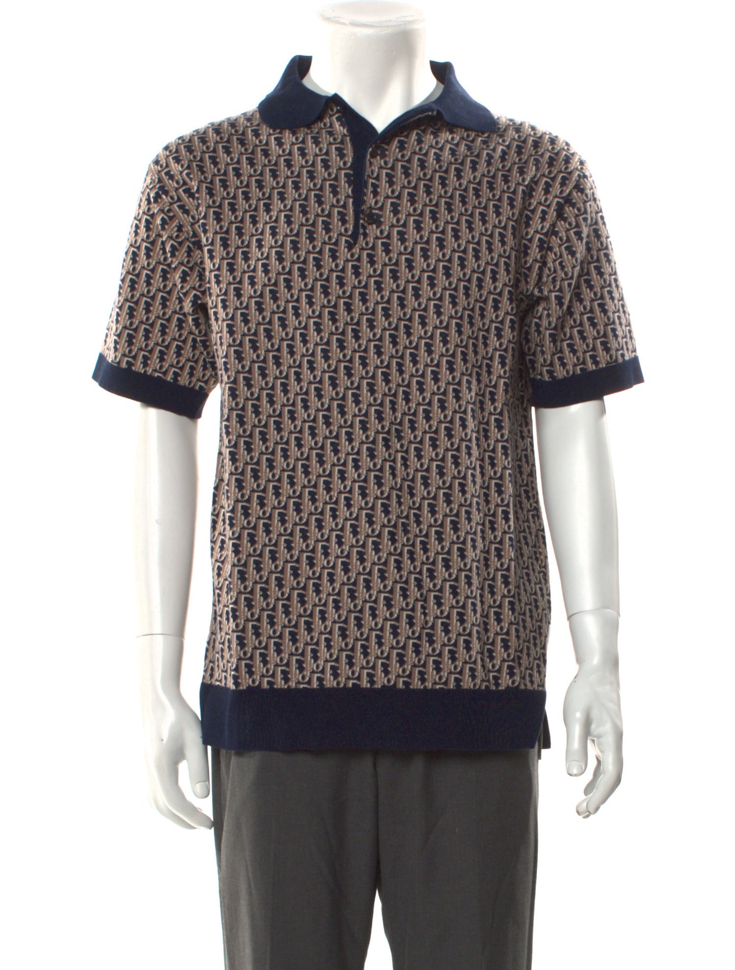 DIOR MEN 2022 Oblique Jacquard Polo Sweater
