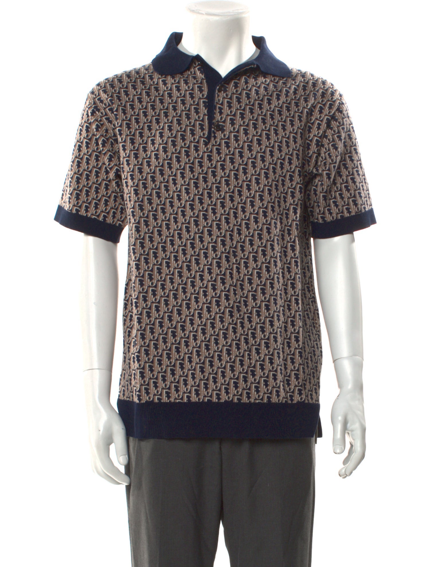 DIOR MEN 2022 Oblique Jacquard Polo Sweater