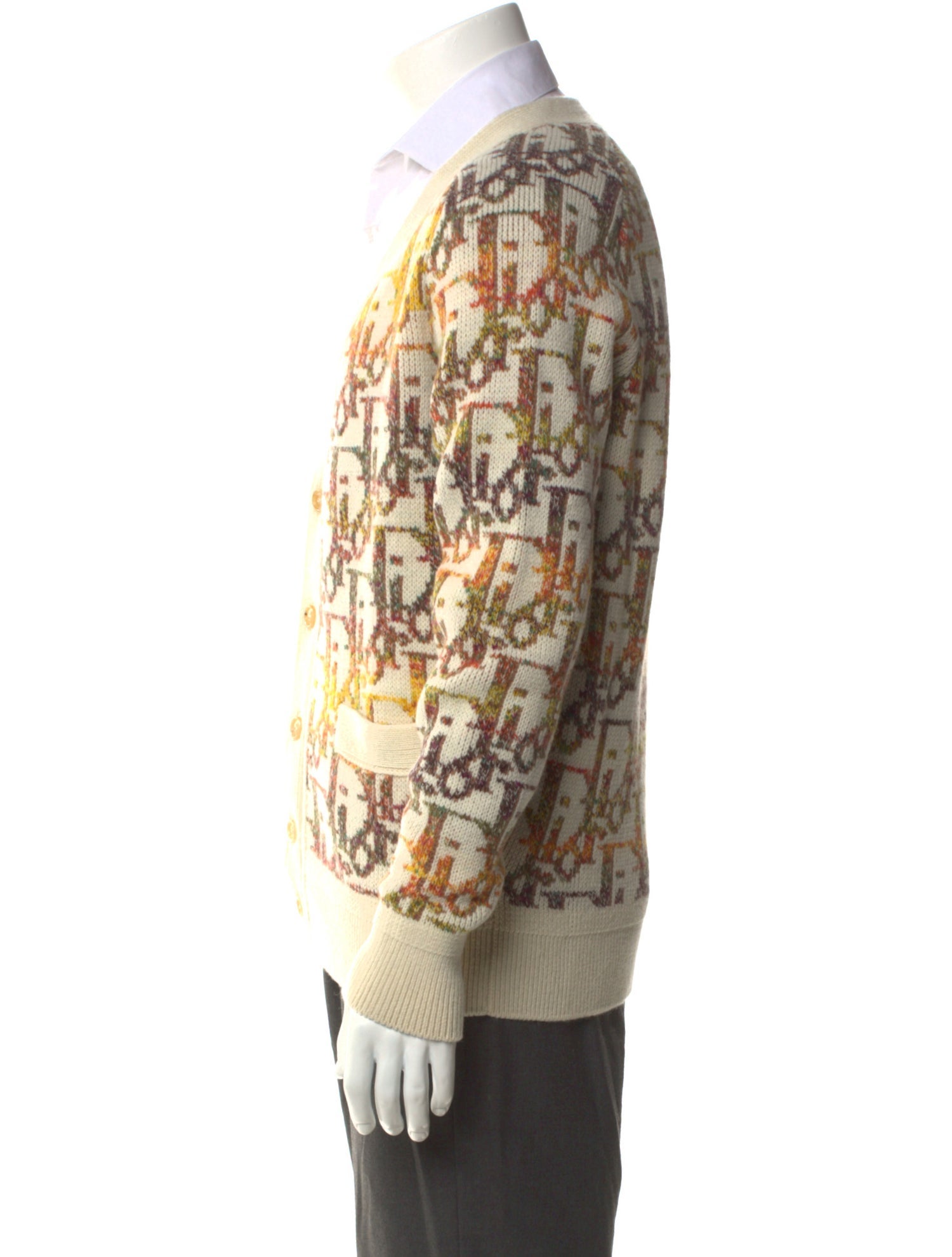 DIOR MEN Oblique Jacquard Wool Cardigan w/ Tags