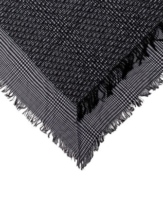 DIOR MEN Wool Plaid Print Scarf