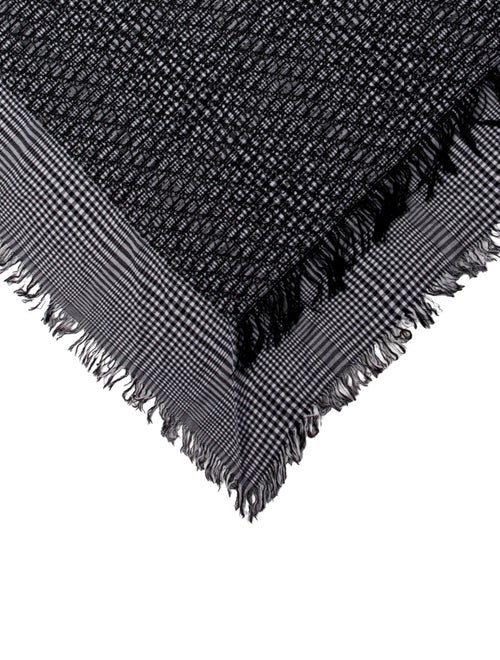 DIOR MEN Wool Plaid Print Scarf