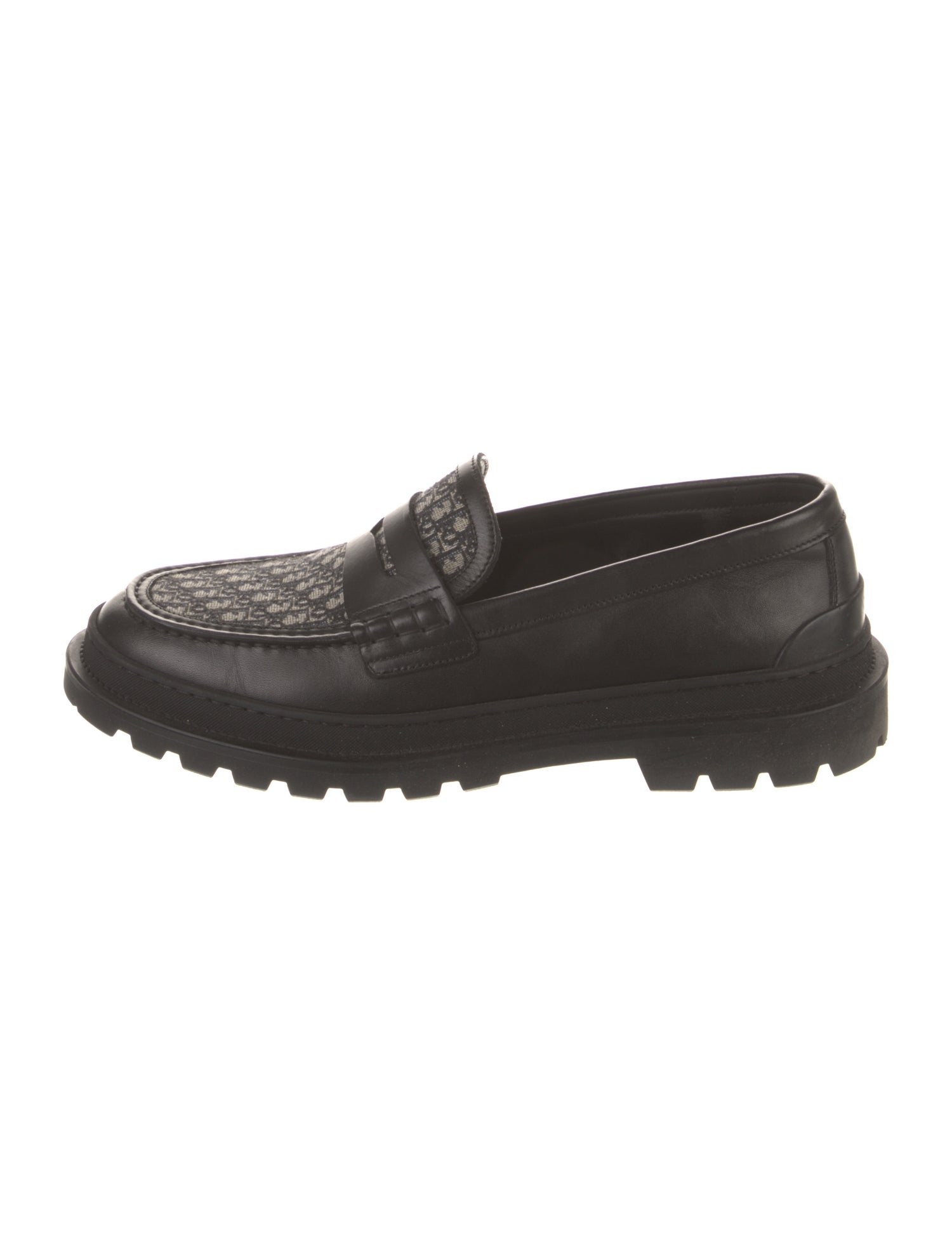 DIOR MEN Leather Printed Loafers