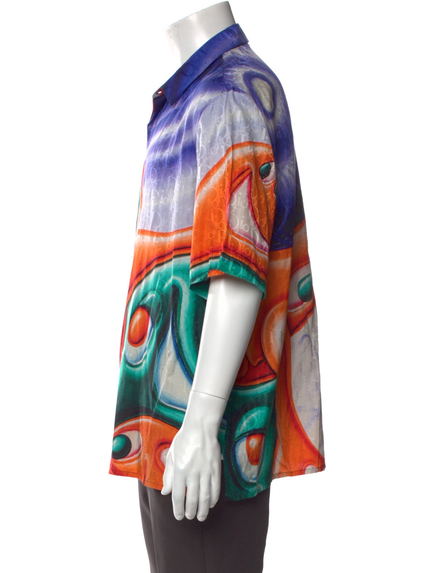 DIOR x Kenny Scharf Graphic Print Short Sleeve Shirt