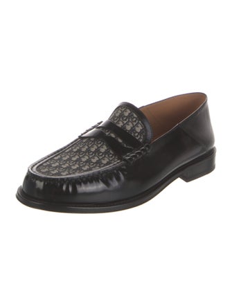 DIOR MEN Oblique Jacquard Leather Dress Loafers