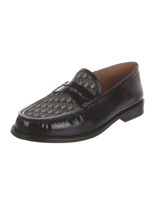 DIOR MEN Oblique Jacquard Leather Dress Loafers