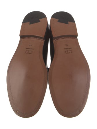 DIOR MEN Oblique Jacquard Leather Dress Loafers
