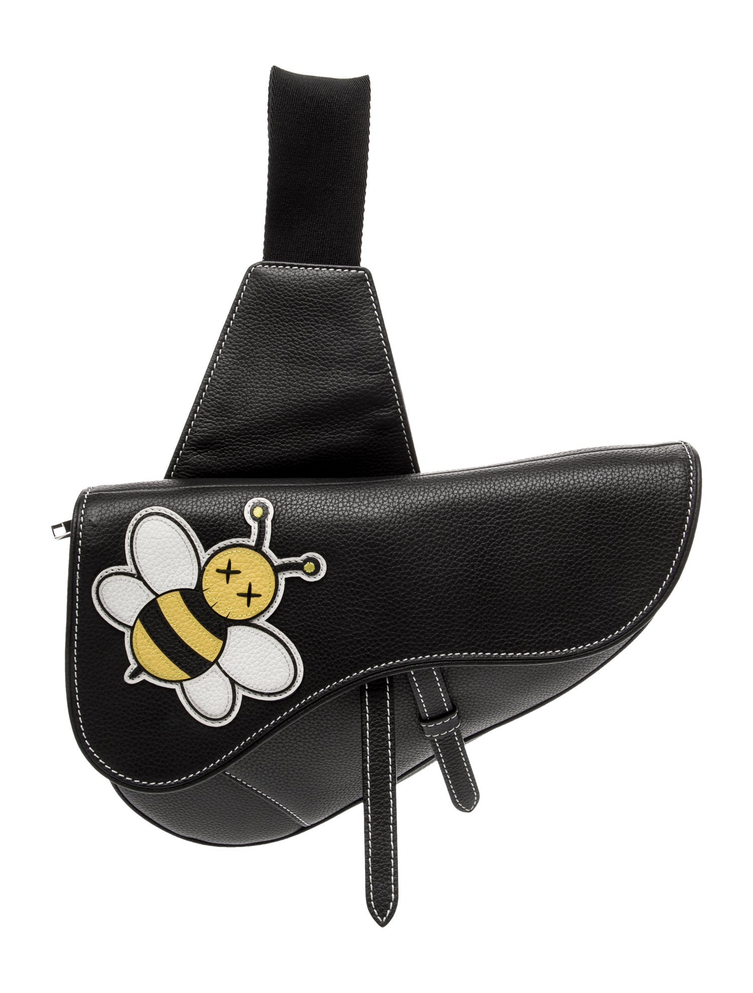 DIOR x KAWS Leather Bee Saddle Bag