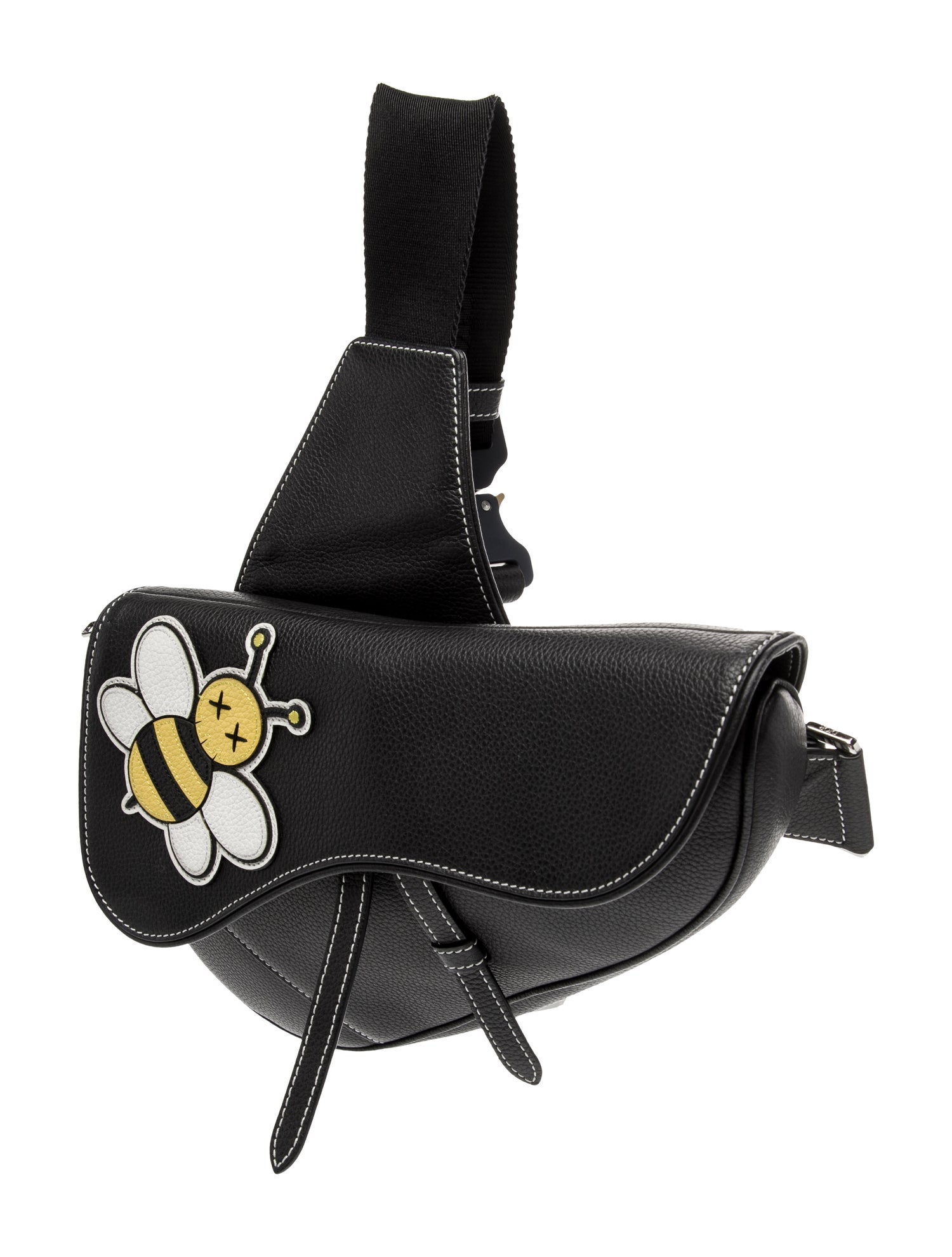 DIOR x KAWS Leather Bee Saddle Bag