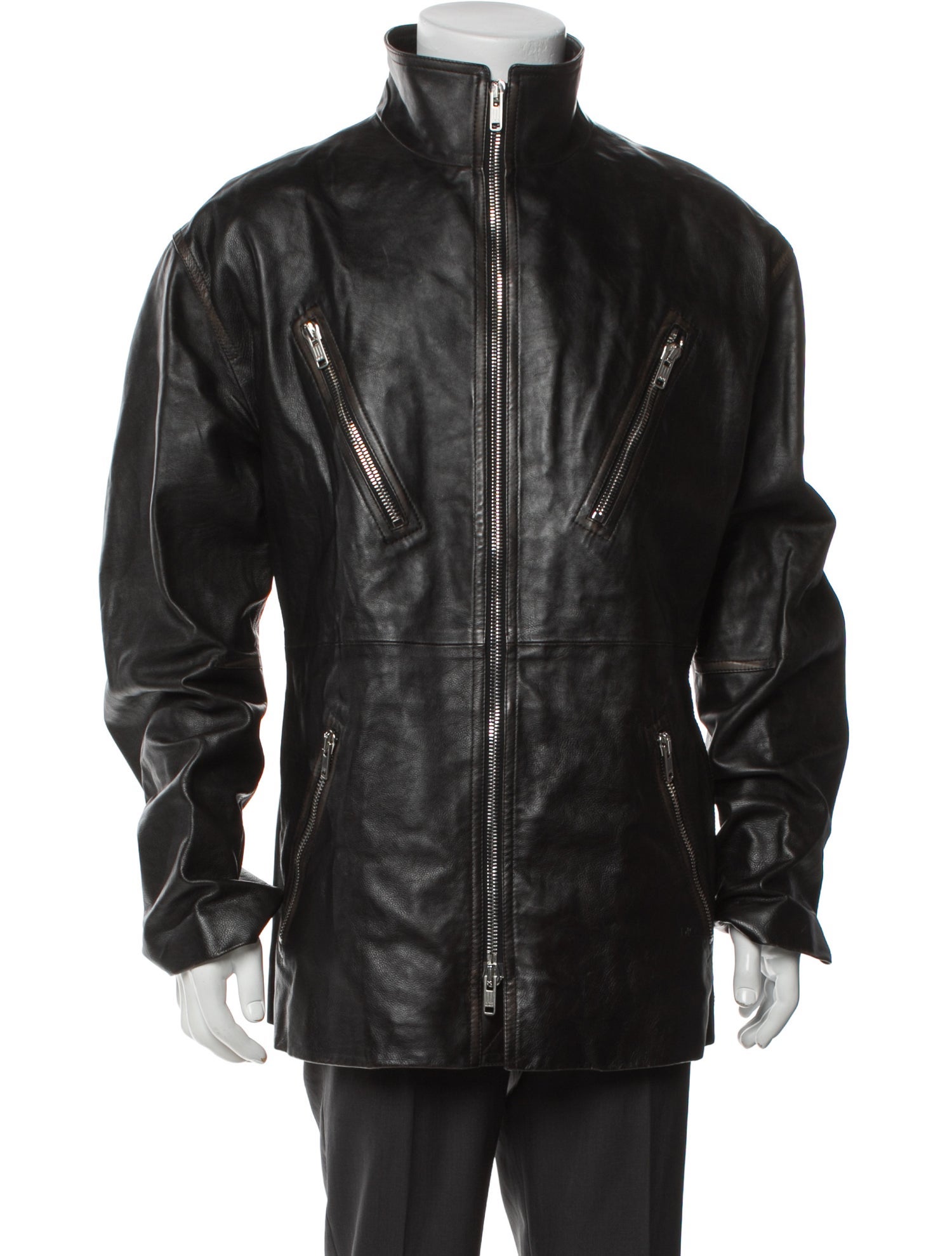 DIOR MEN 2022 Calf Leather Moto Jacket