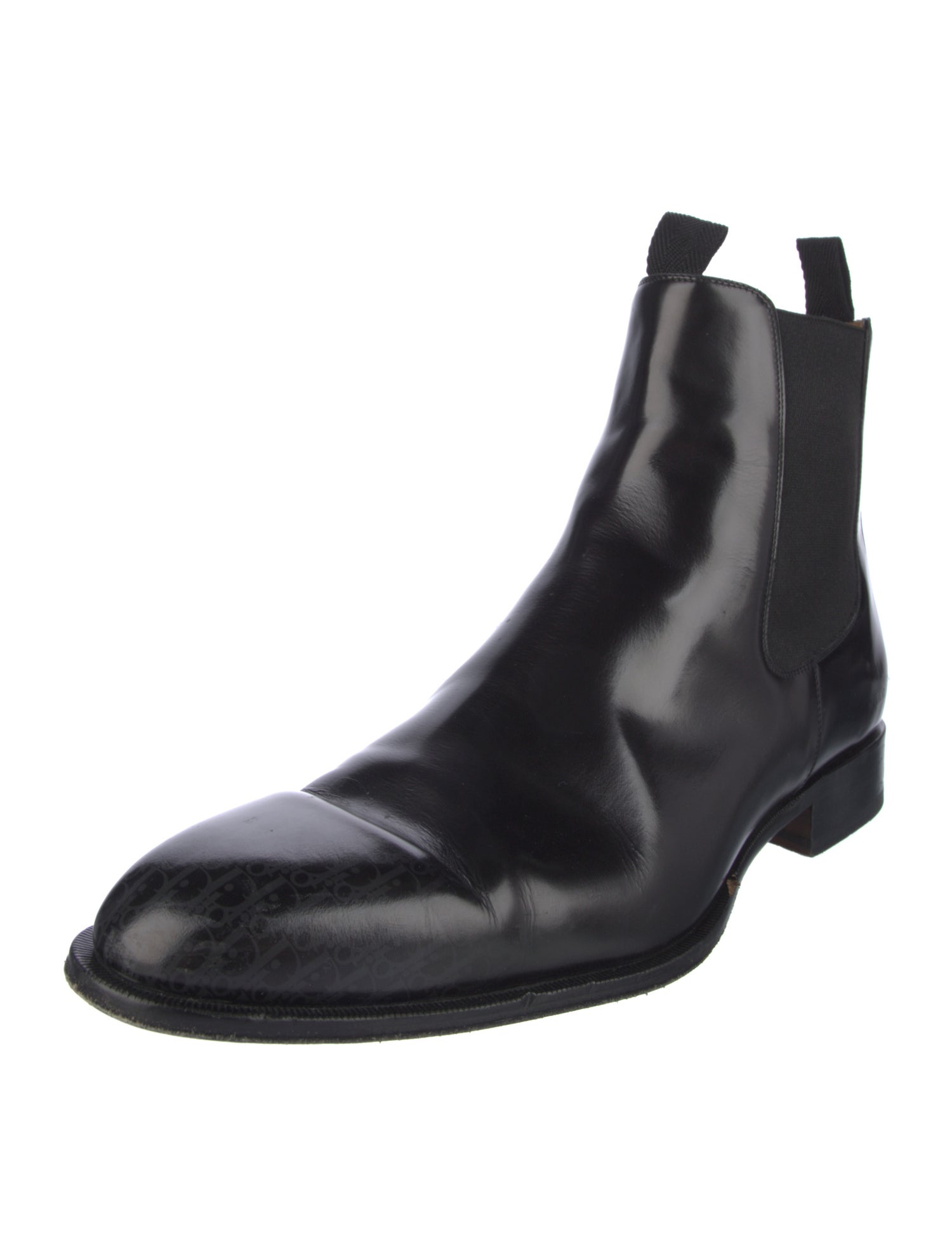 DIOR MEN Oblique Jacquard Leather Chelsea Boots
