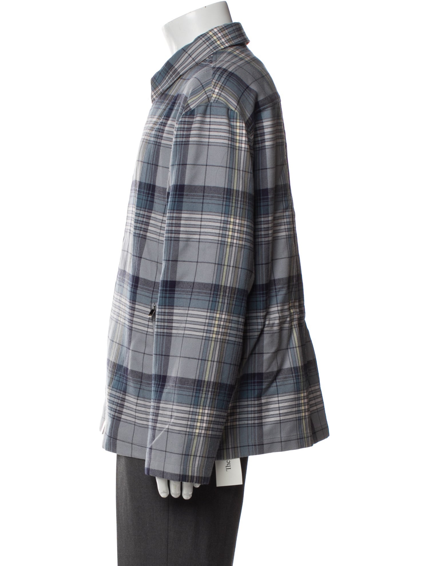 DIOR MEN Wool Plaid Print Trucker Jacket