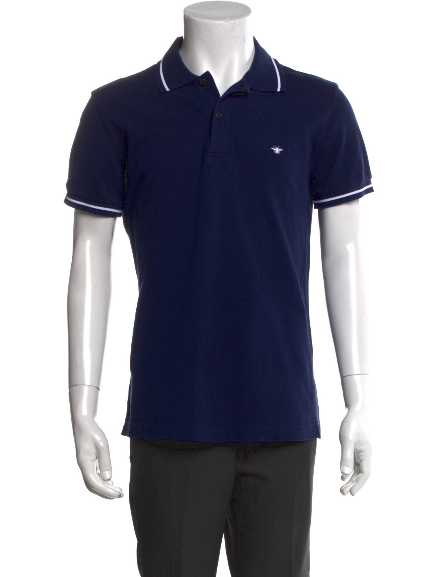 DIOR MEN Bee Accent Collar Polo Shirt
