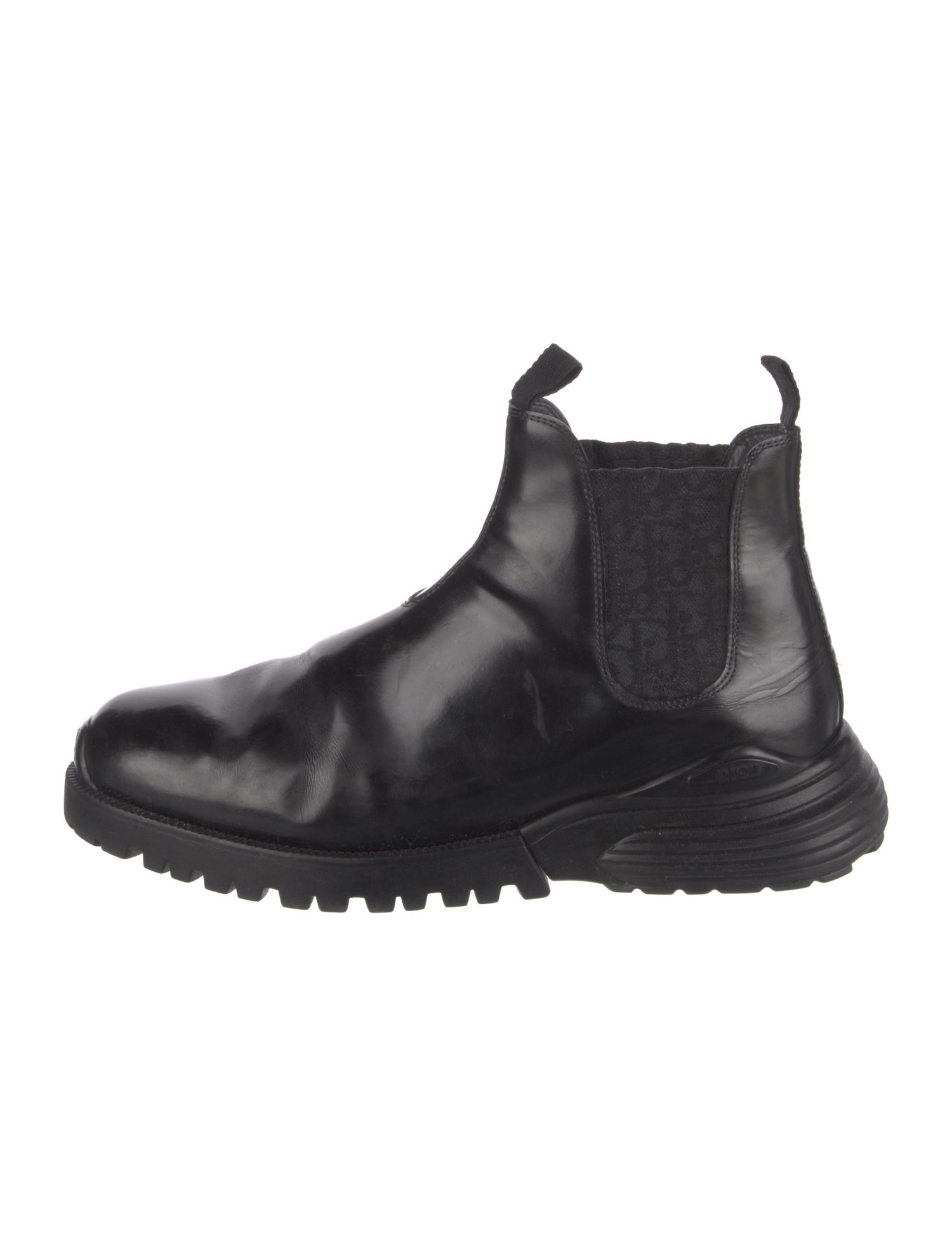 DIOR MEN Oblique Jacquard Leather Chelsea Boots