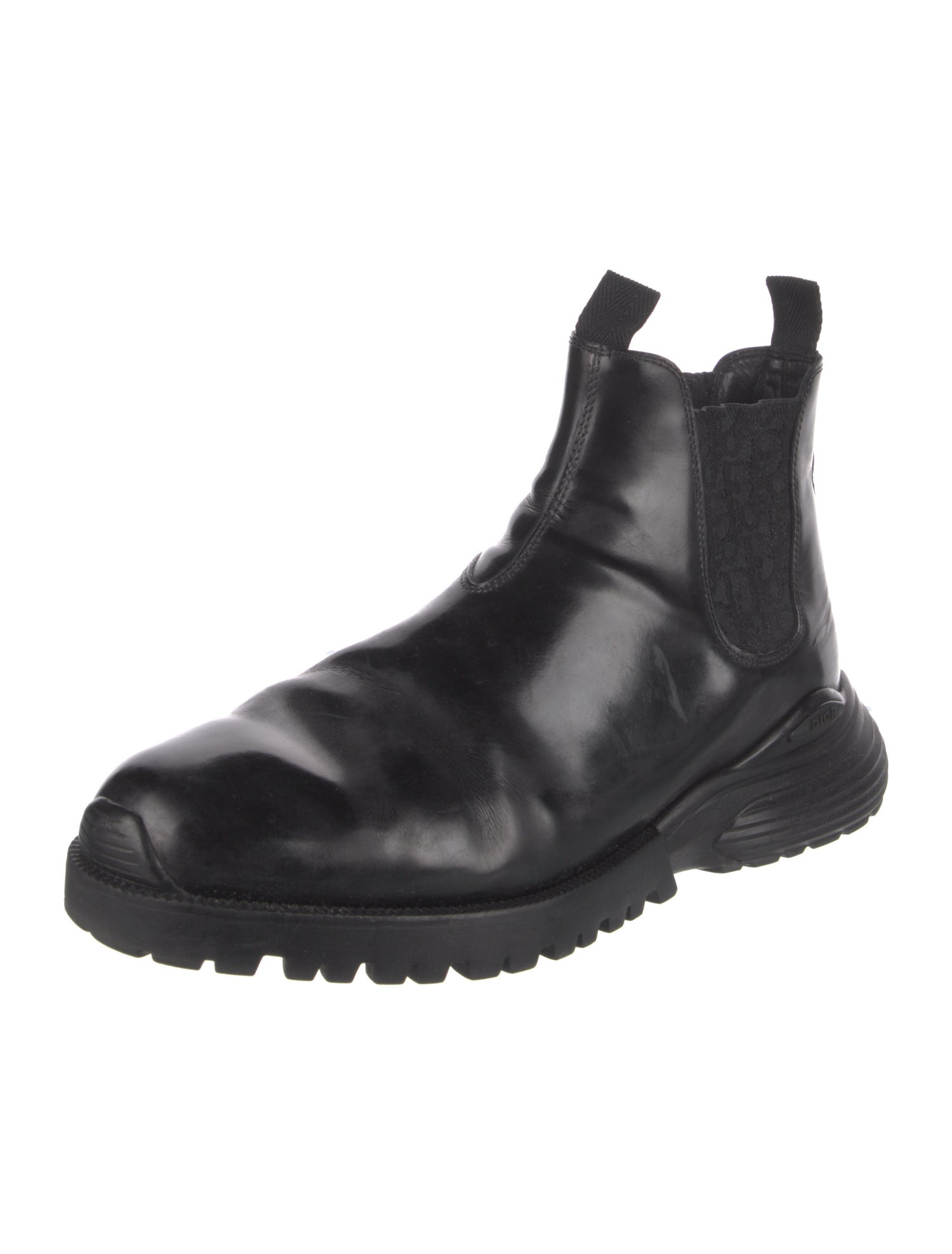 DIOR MEN Oblique Jacquard Leather Chelsea Boots