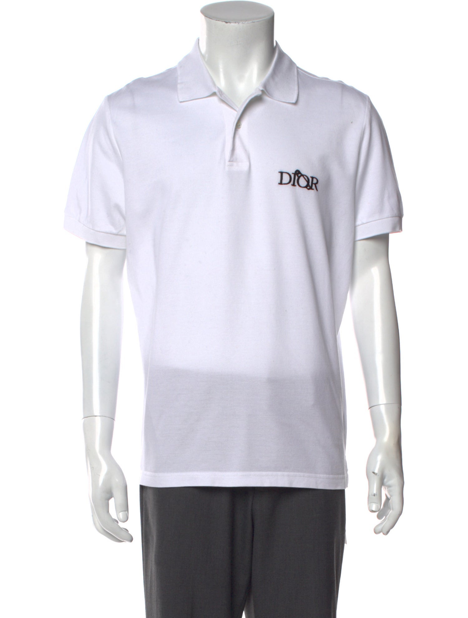 DIOR MEN Graphic Print Crew Neck Polo Shirt