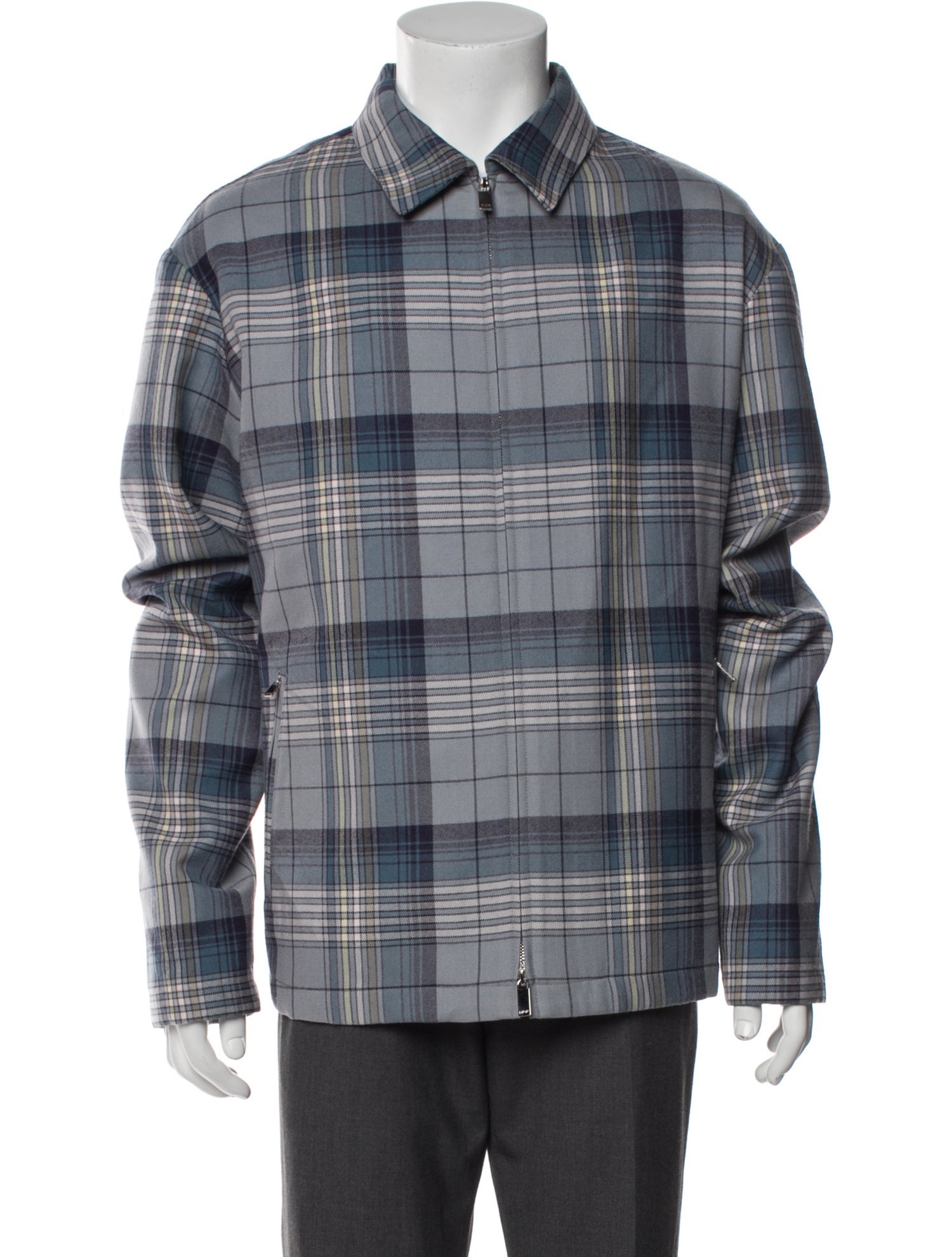 DIOR MEN Wool Plaid Print Jacket