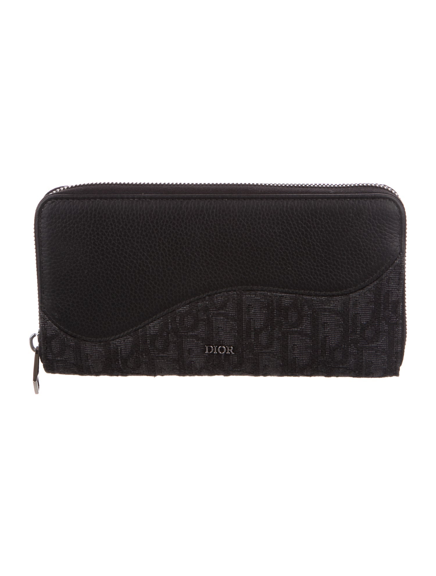 DIOR MEN Saddle Long Zipped Wallet Oblique Jacquard Continental Wallet w/ Tags