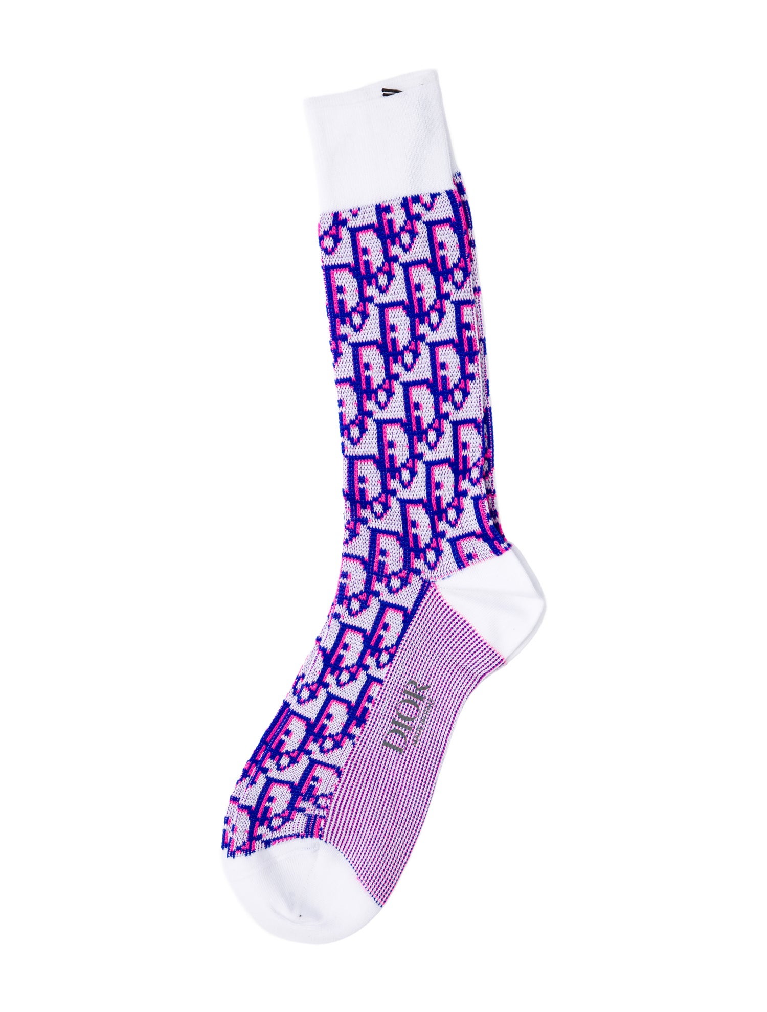 DIOR MEN Cotton-Blend Pattern Print Knit Socks Size M