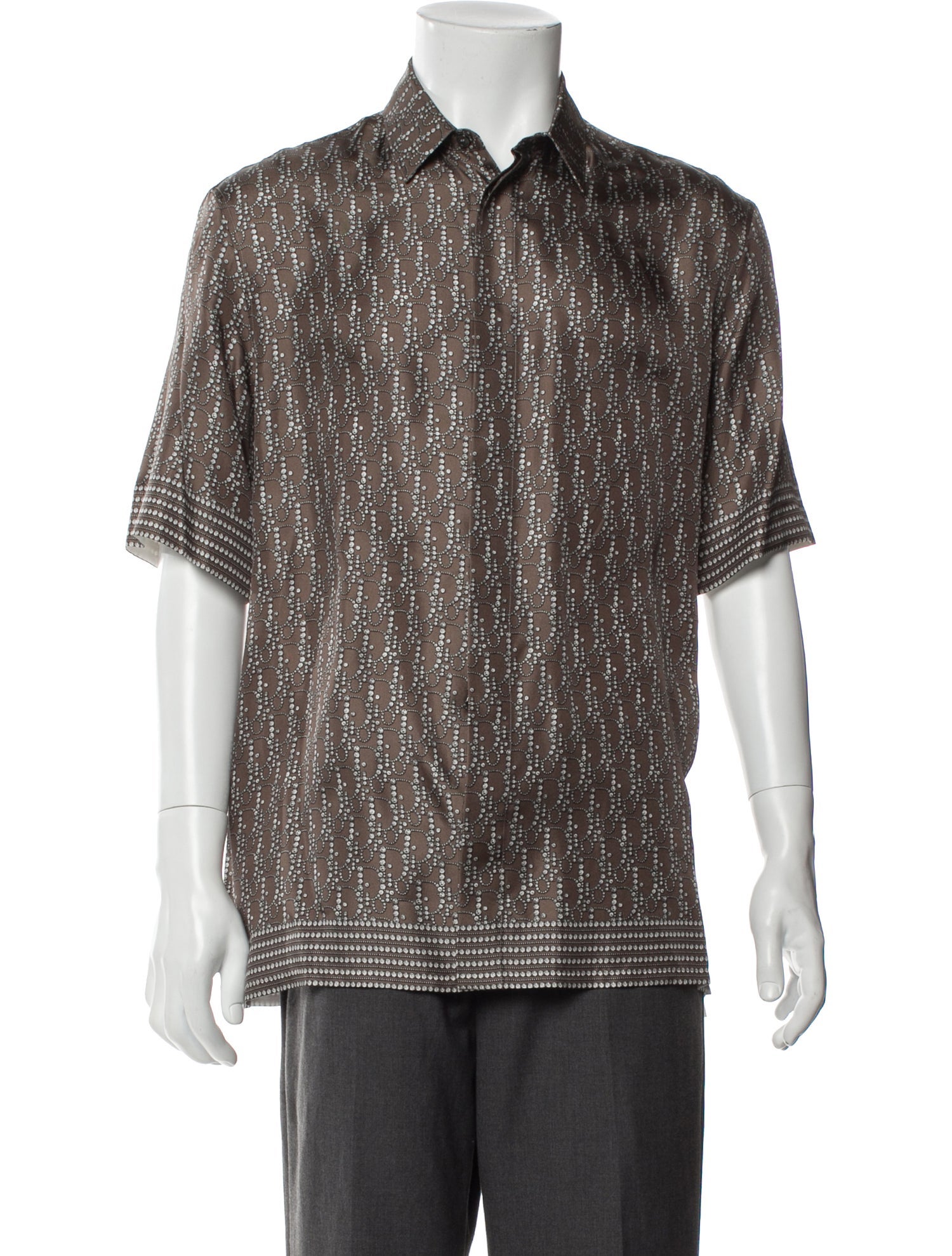DIOR MEN Oblique Jacquard Silk Shirt
