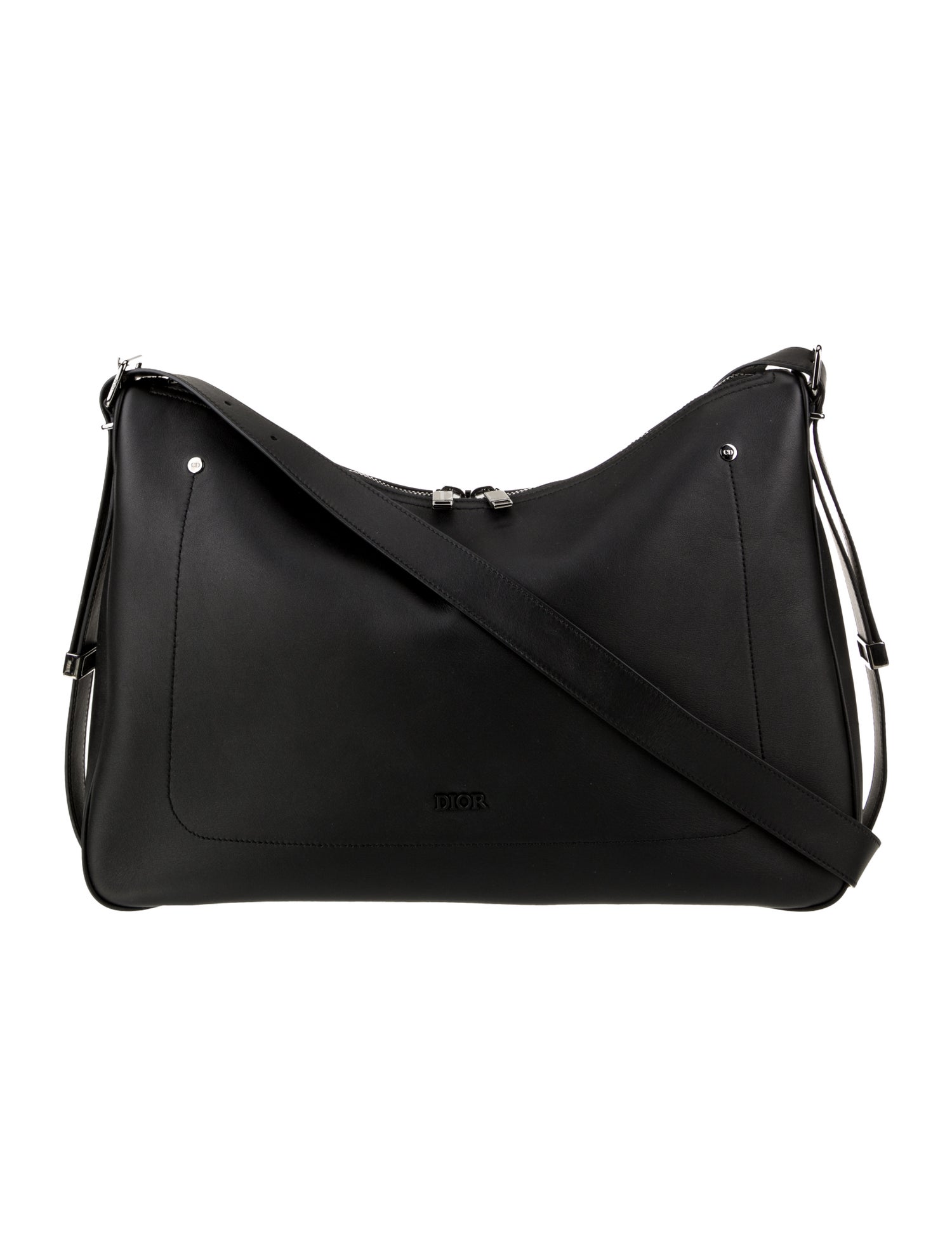 DIOR MEN Leather Slider Zipped Hobo Large 2025