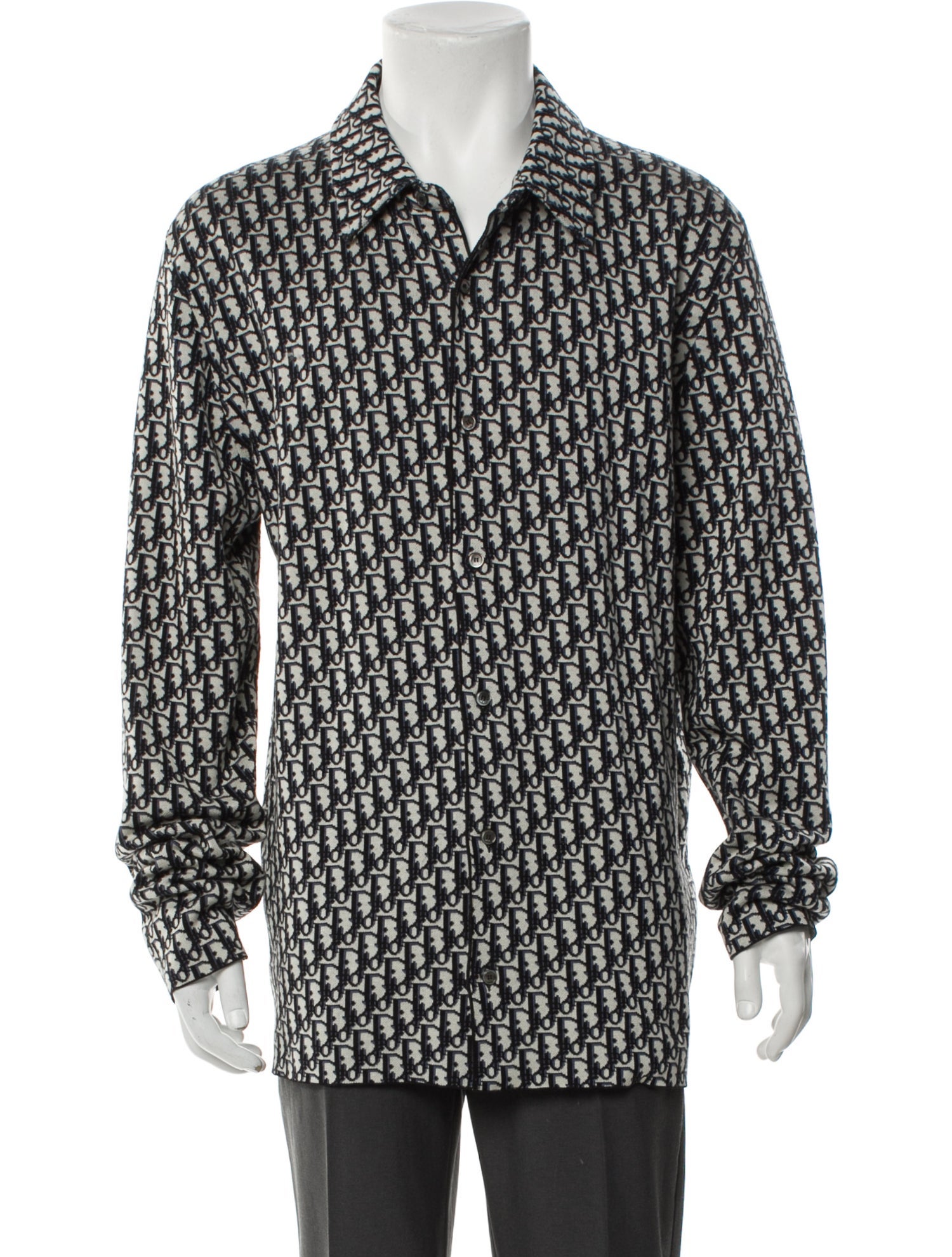 DIOR MEN 2020 Oblique Jacquard Polo Sweater