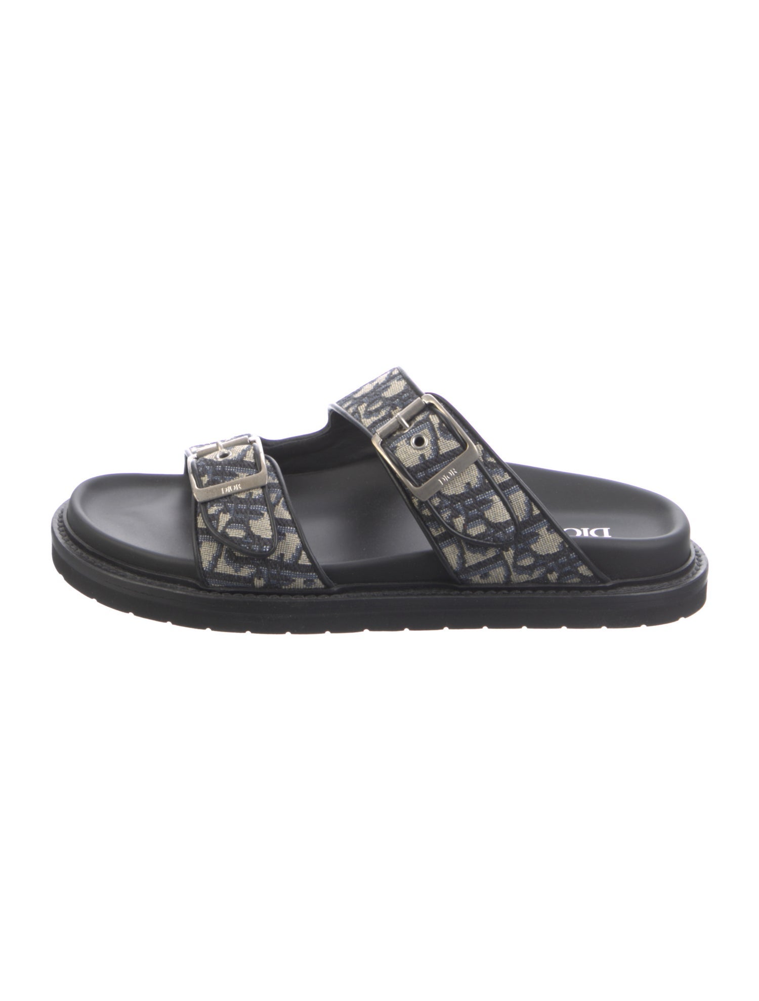 DIOR MEN Oblique Jacquard Canvas Slides