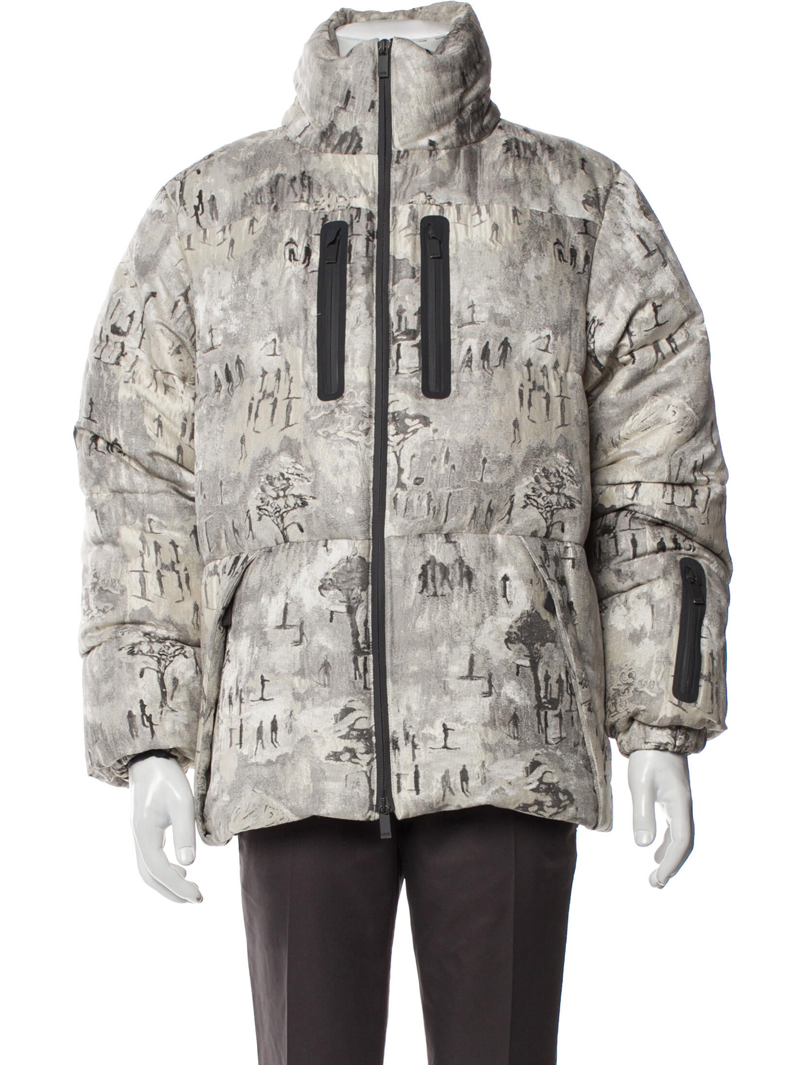 DIOR x Peter Doig 2022 Printed Puffer Coat