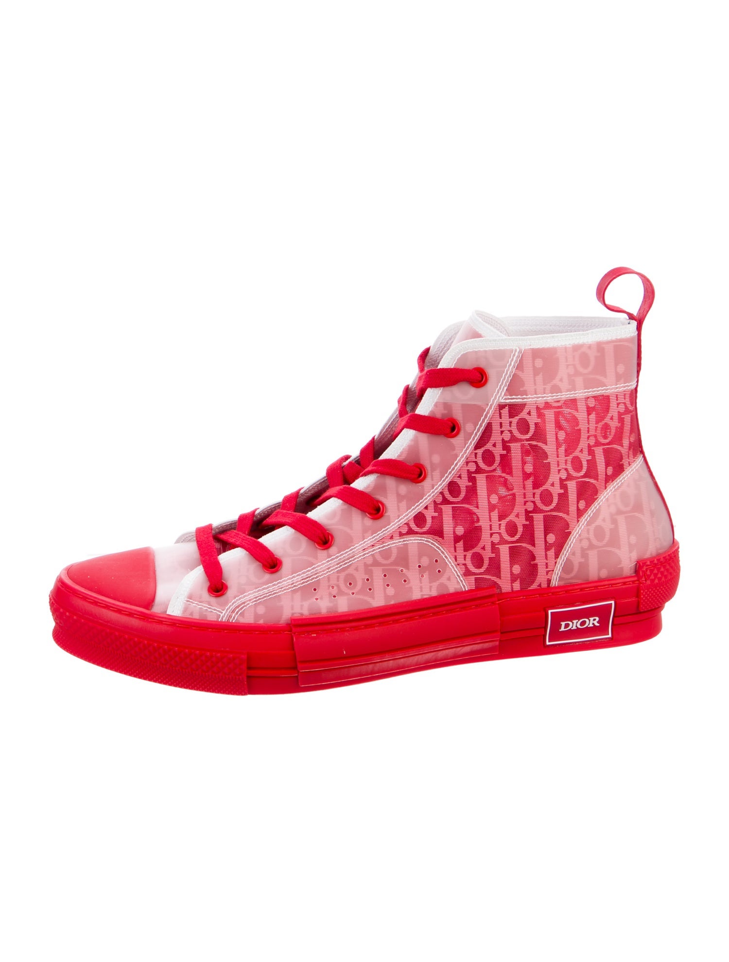 DIOR MEN B23 'Oblique Transparent - Red' Sneakers