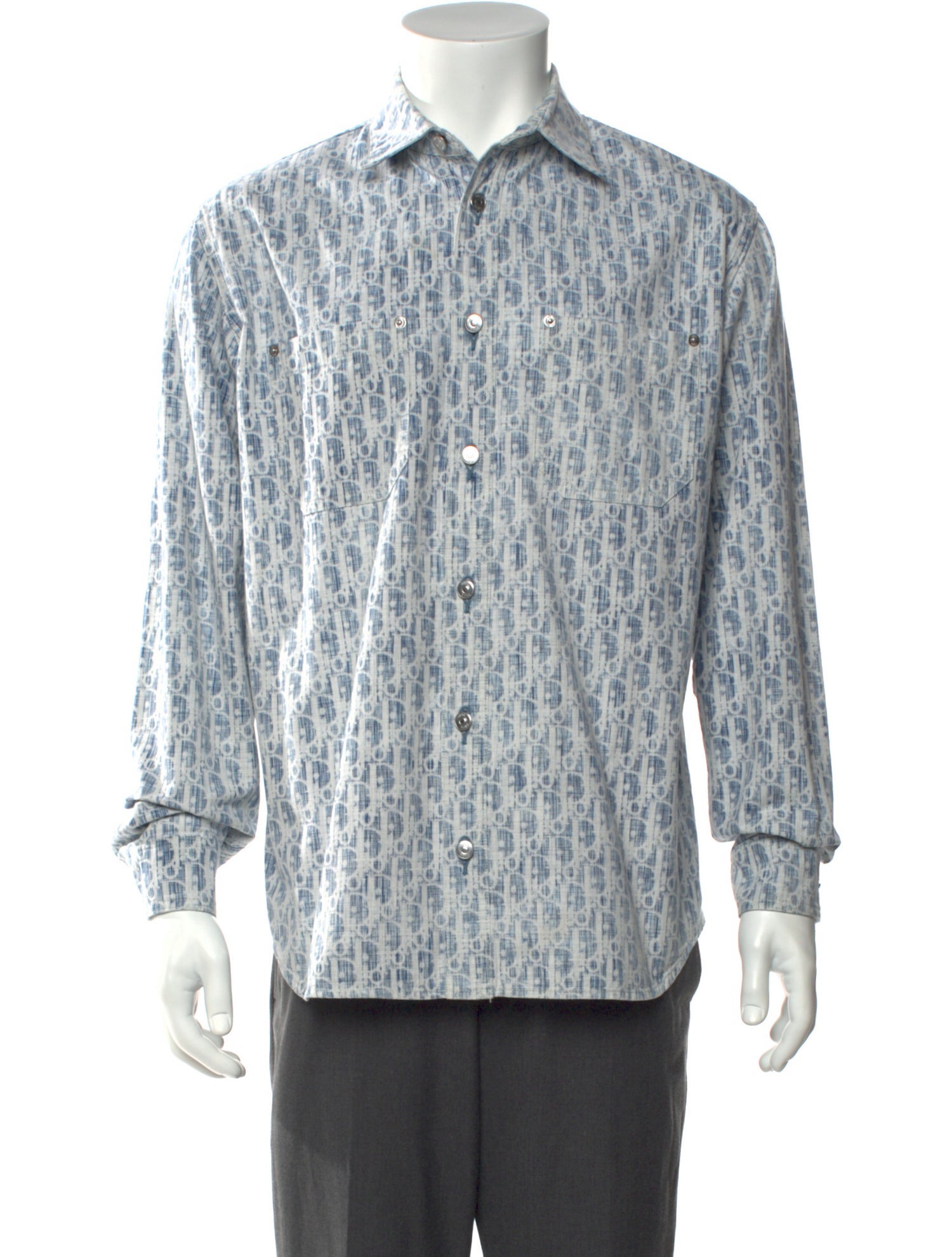 DIOR MEN Oblique Jacquard Long Sleeve Shirt