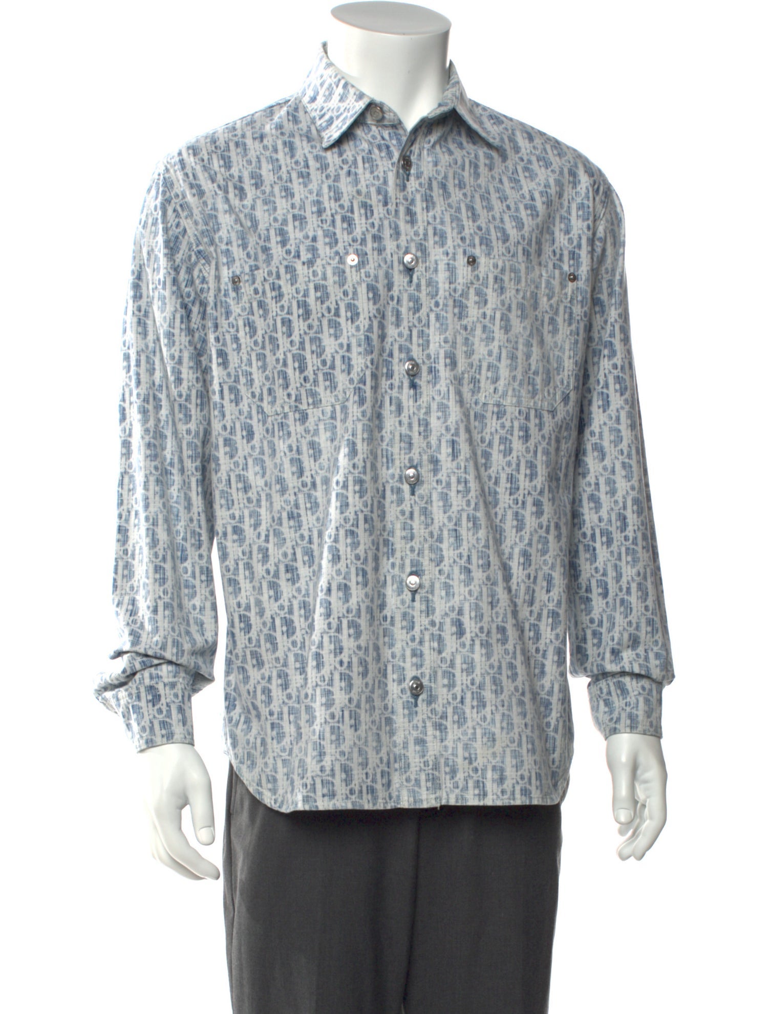 DIOR MEN Oblique Jacquard Long Sleeve Shirt