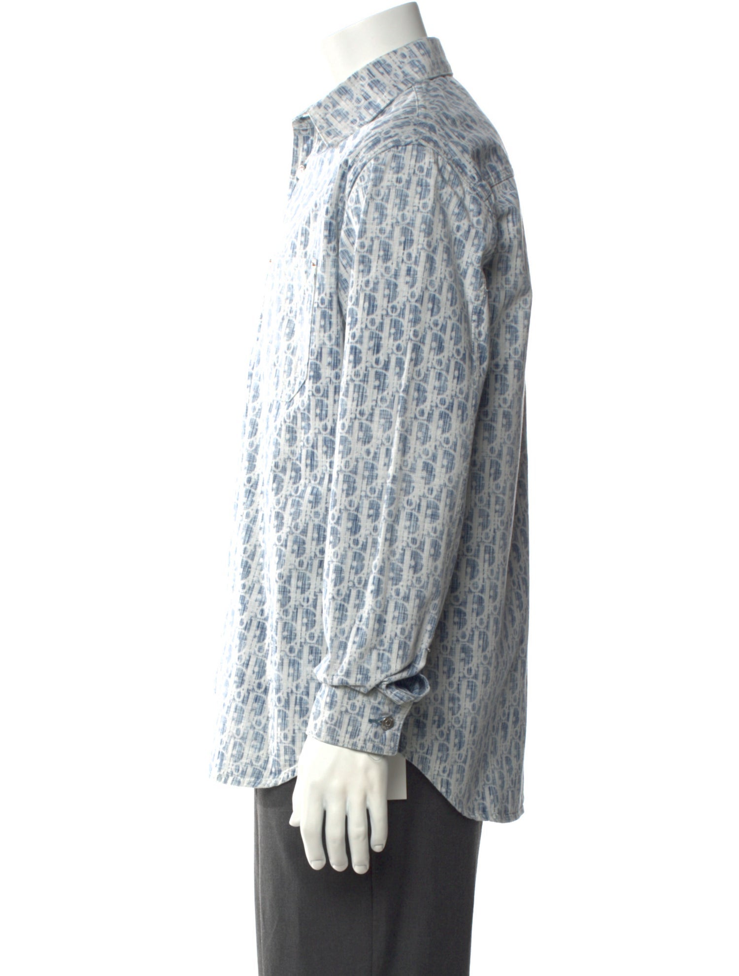 DIOR MEN Oblique Jacquard Long Sleeve Shirt