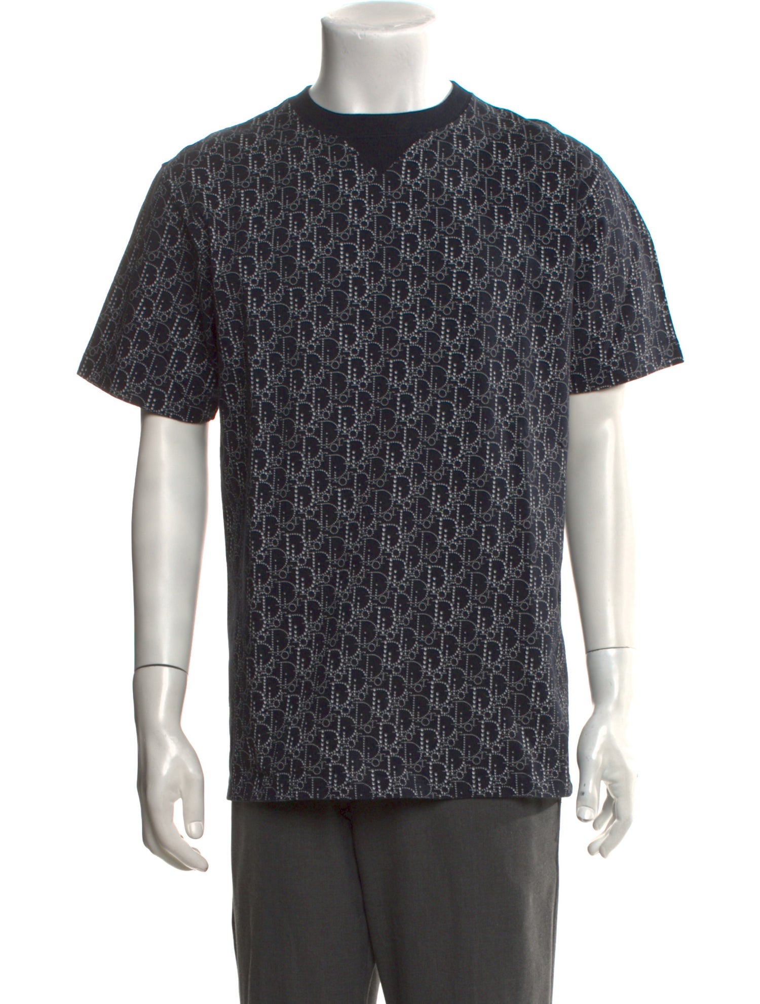 DIOR MEN Oblique Jacquard Crew Neck T-Shirt